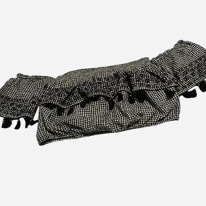 NWT American Eagle outfitter Cotton Black & white plaid off the shoulder top